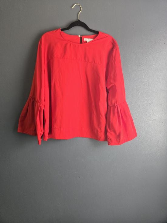 Free Assembly Tops - Free Assembly Red Bell-Sleeve  Round Neck Blouse XL